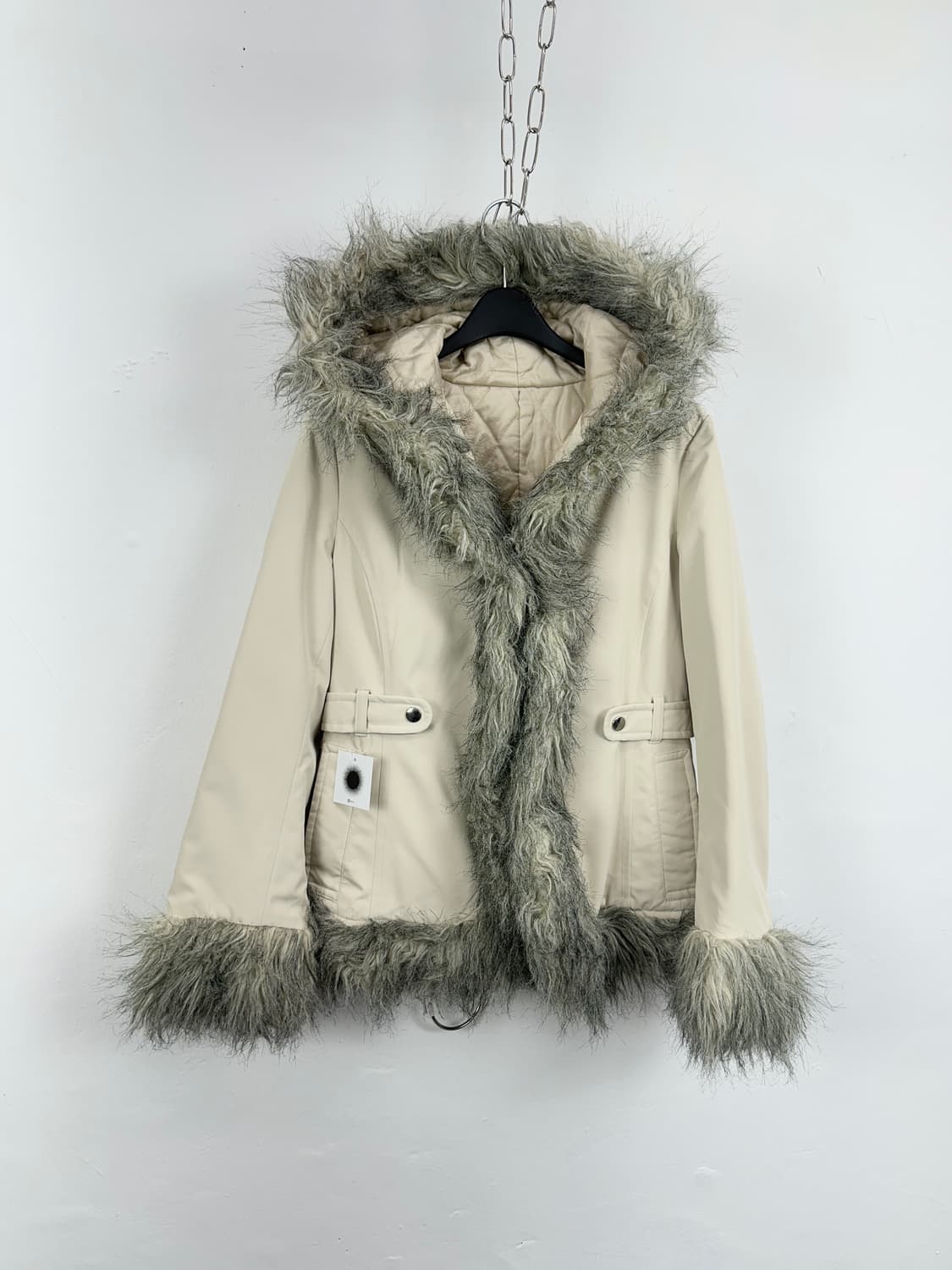 Grayish Hood Fur Jacket 상품이미지4