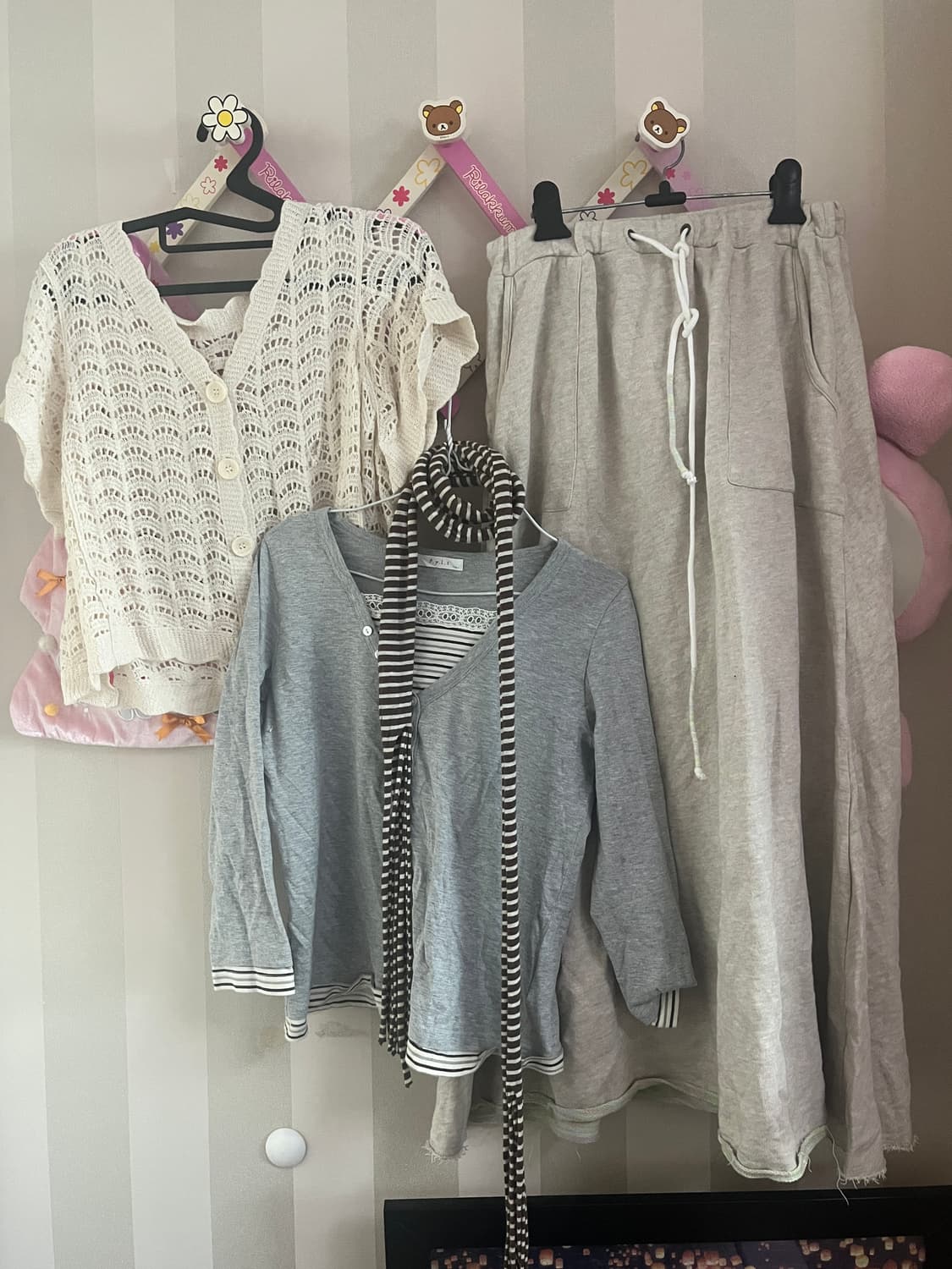 빈티지모리코디세트 아오이유우하구미크로셰롱스커트롱슬리브바선생 상품이미지2