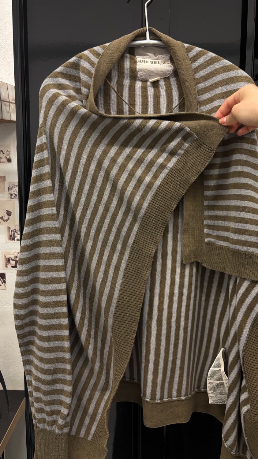 DIESEL asymmetric stripe draped cardigan 상품이미지6