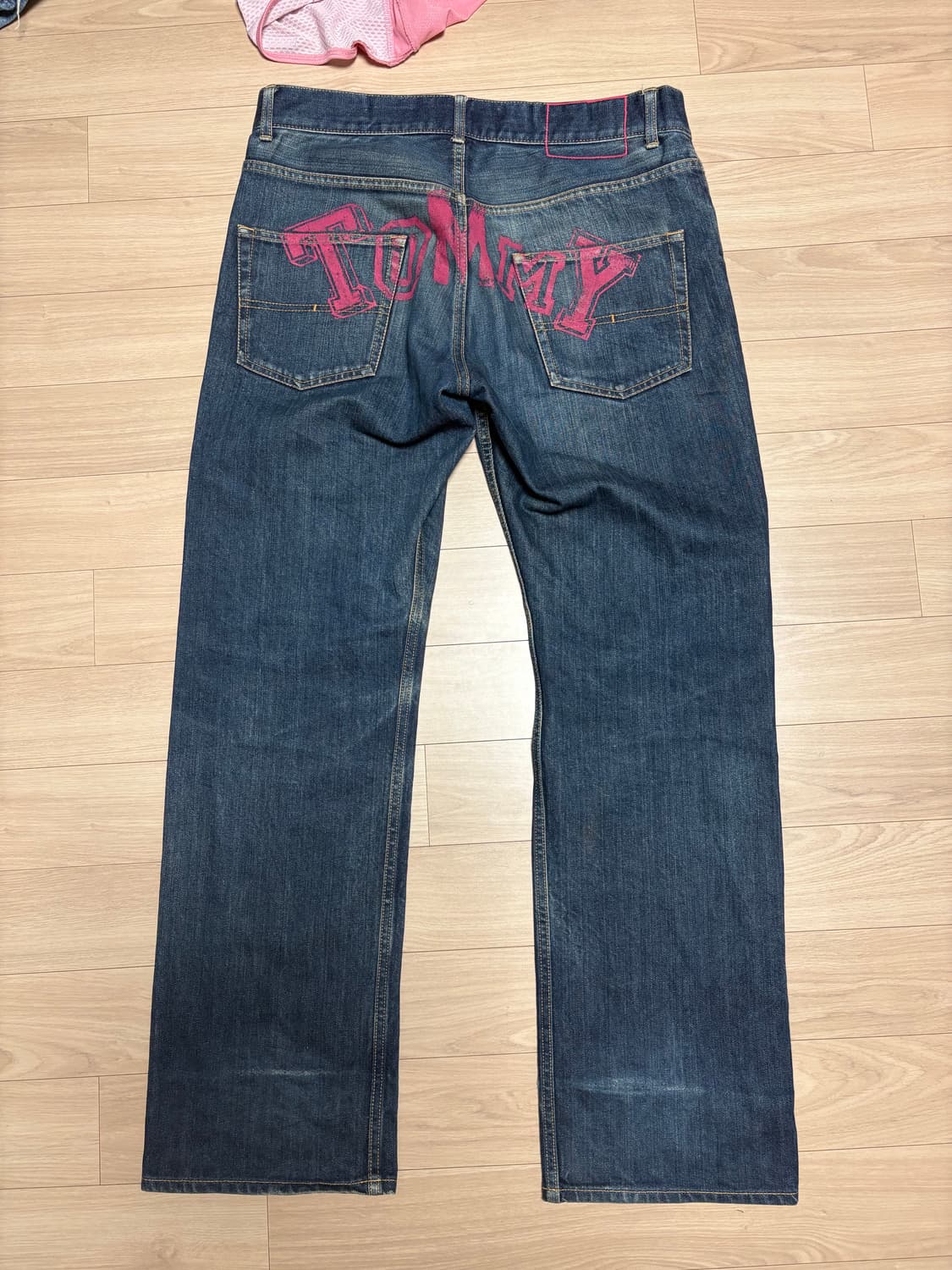 타미진스 레터링 워싱 데님팬츠 상품이미지1