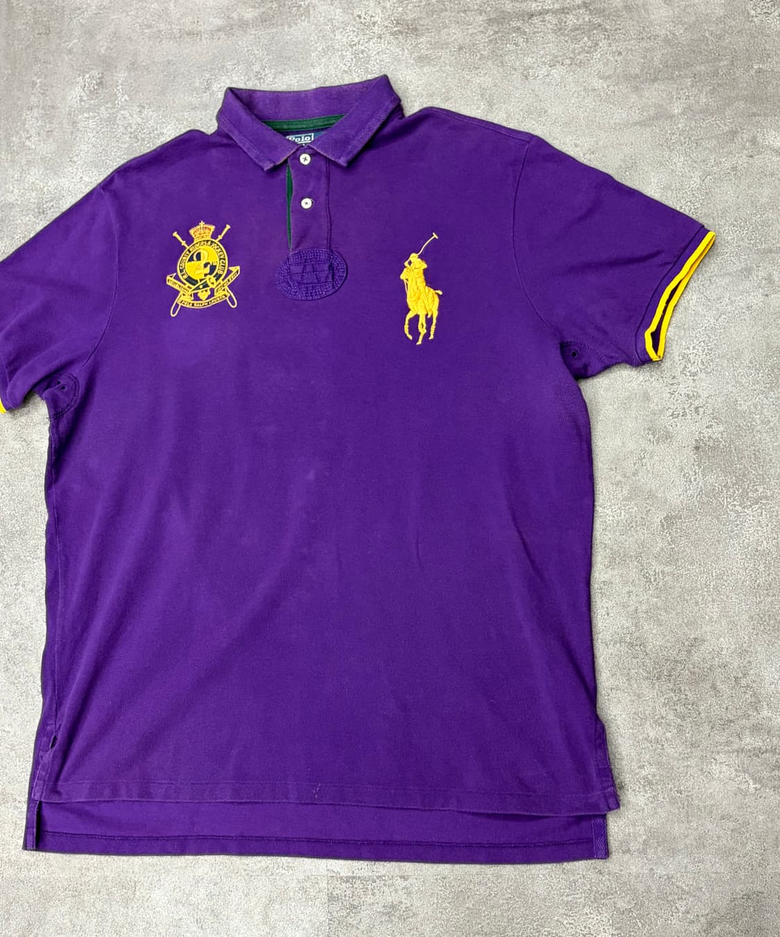 폴로 랄프로렌 빅포니 크레스트 로고 보라색 반팔 카라티 상품이미지3