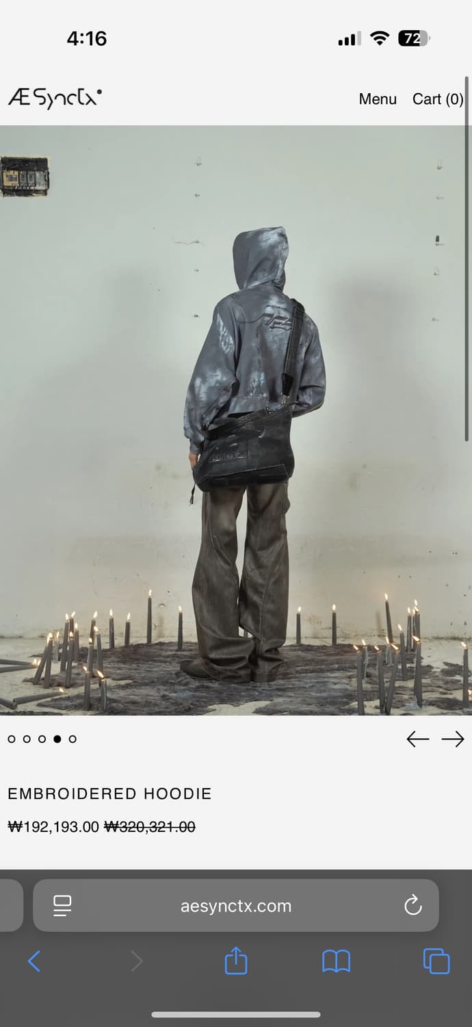 aesynctx EMBROIDERED HOODIE L 상품이미지3