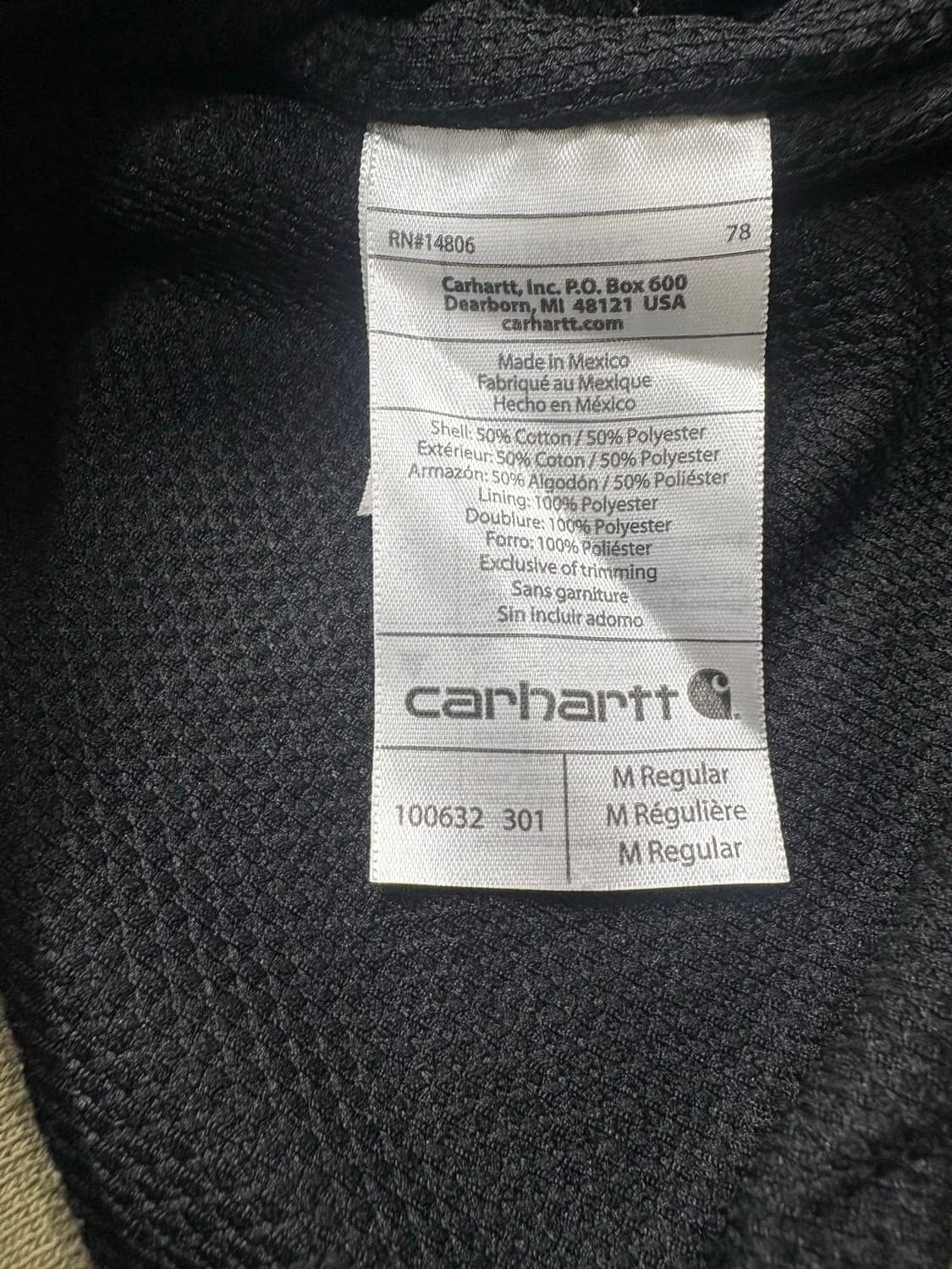 칼하트 후드집업 카키 상품이미지7