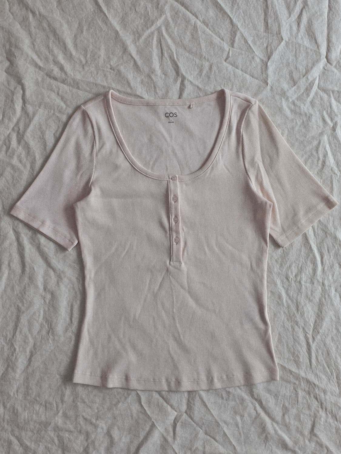 COS 코스 헨리넥 딸기우유 골지 반팔 상품이미지2