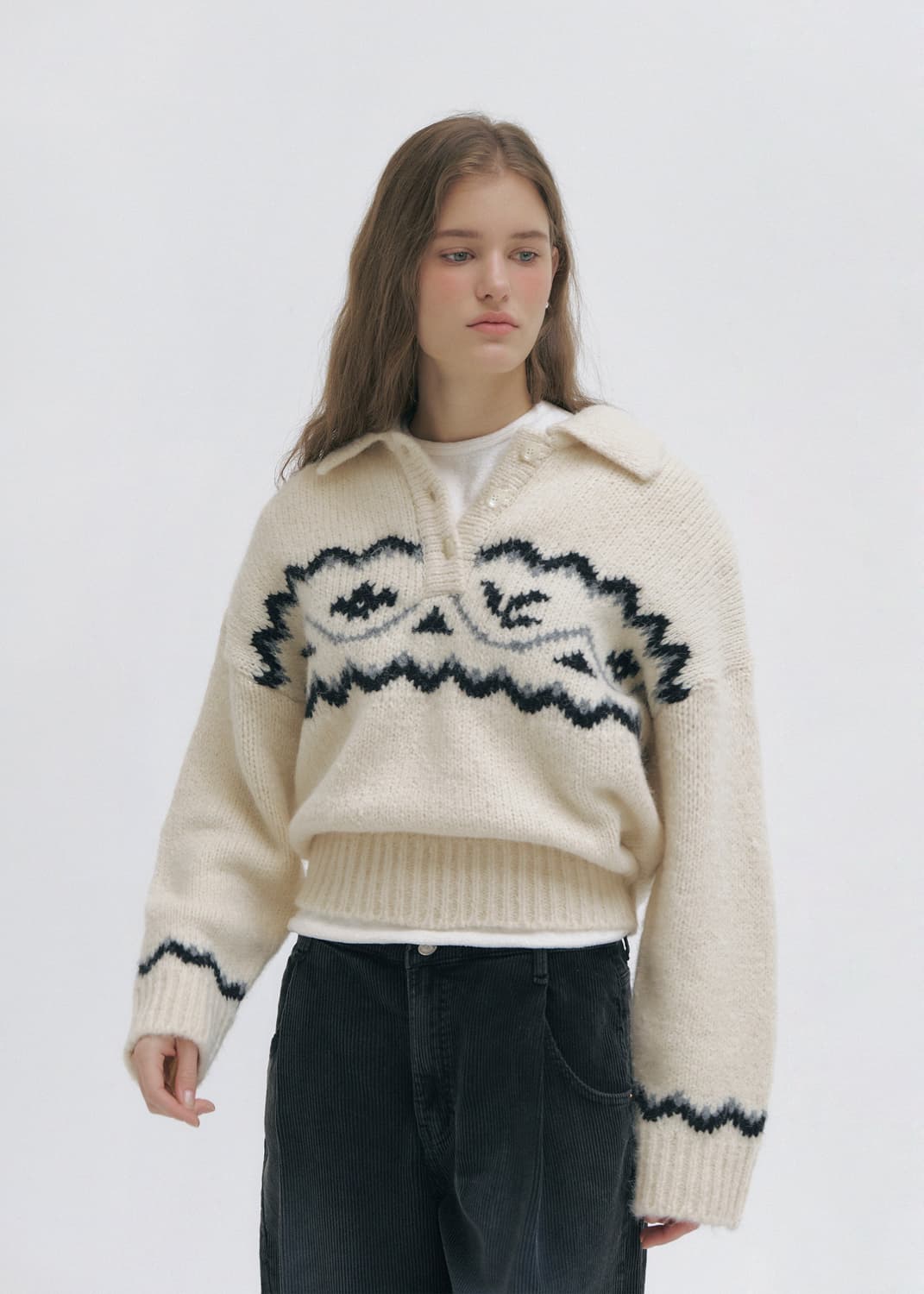 택O) 그로브 AILE 니트 아이보리 상품이미지2