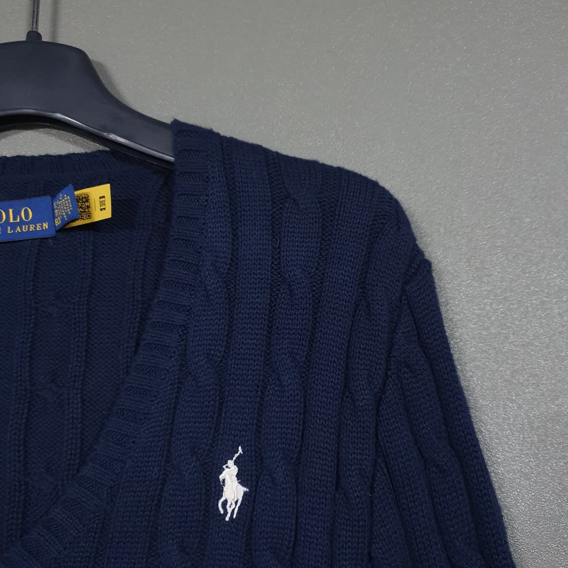 XS) 폴로 랄프로렌 신형 24FW 큐알탭 케이블 니트 꽈배기 스웨터 상품이미지3