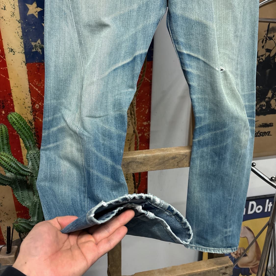 00s 리바이스 렌지니어드 진 3D 커브드 데님팬츠 빈티지워싱 N546 상품이미지4