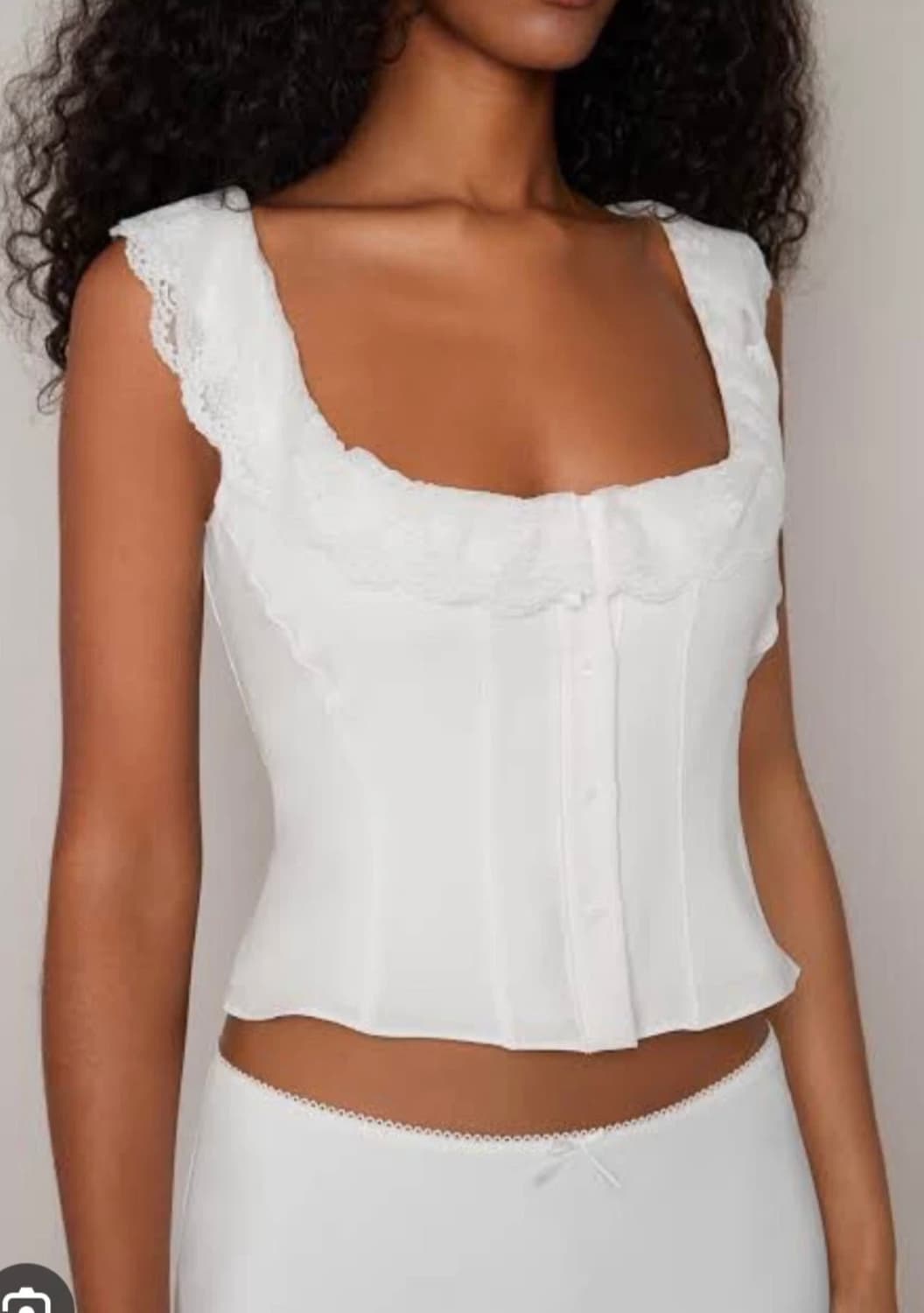 다니엘 귀조 화이트 레이스 나시 블라우스탑 상품이미지6