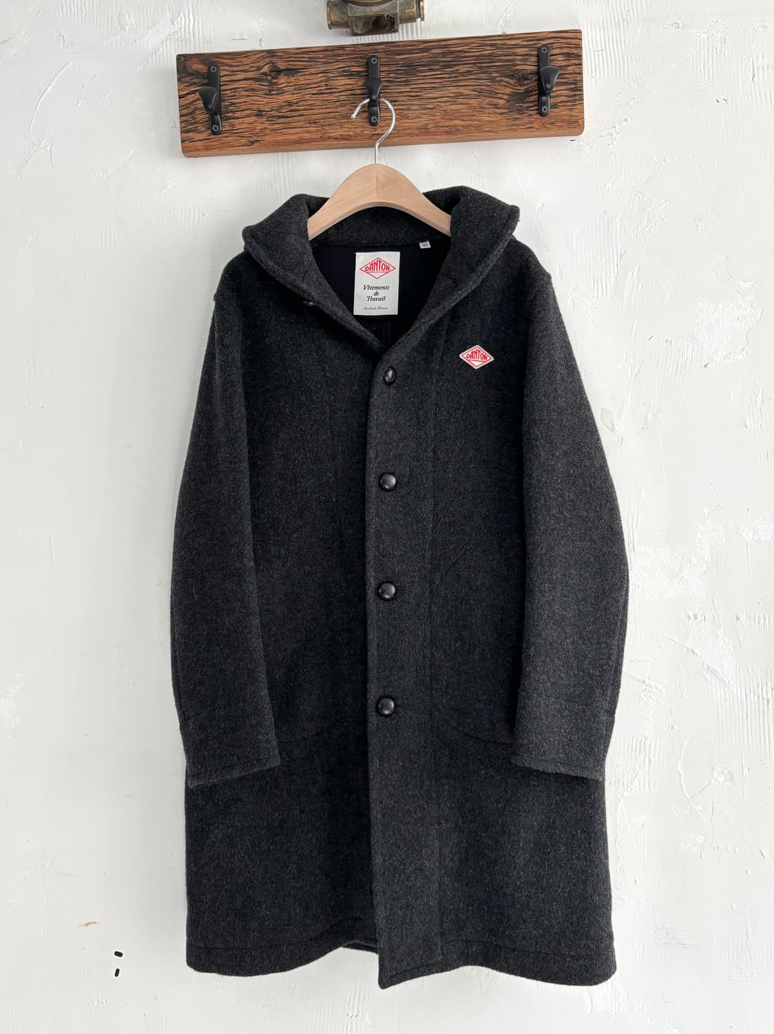 Danton 단톤 차콜컬러 울 후드 코트  상품이미지2