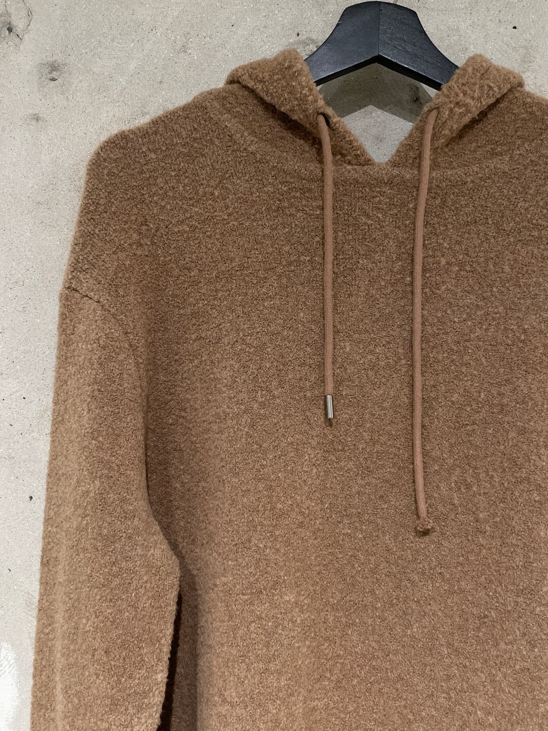 타임 옴므 브라운 울 부클 후디 상품이미지2