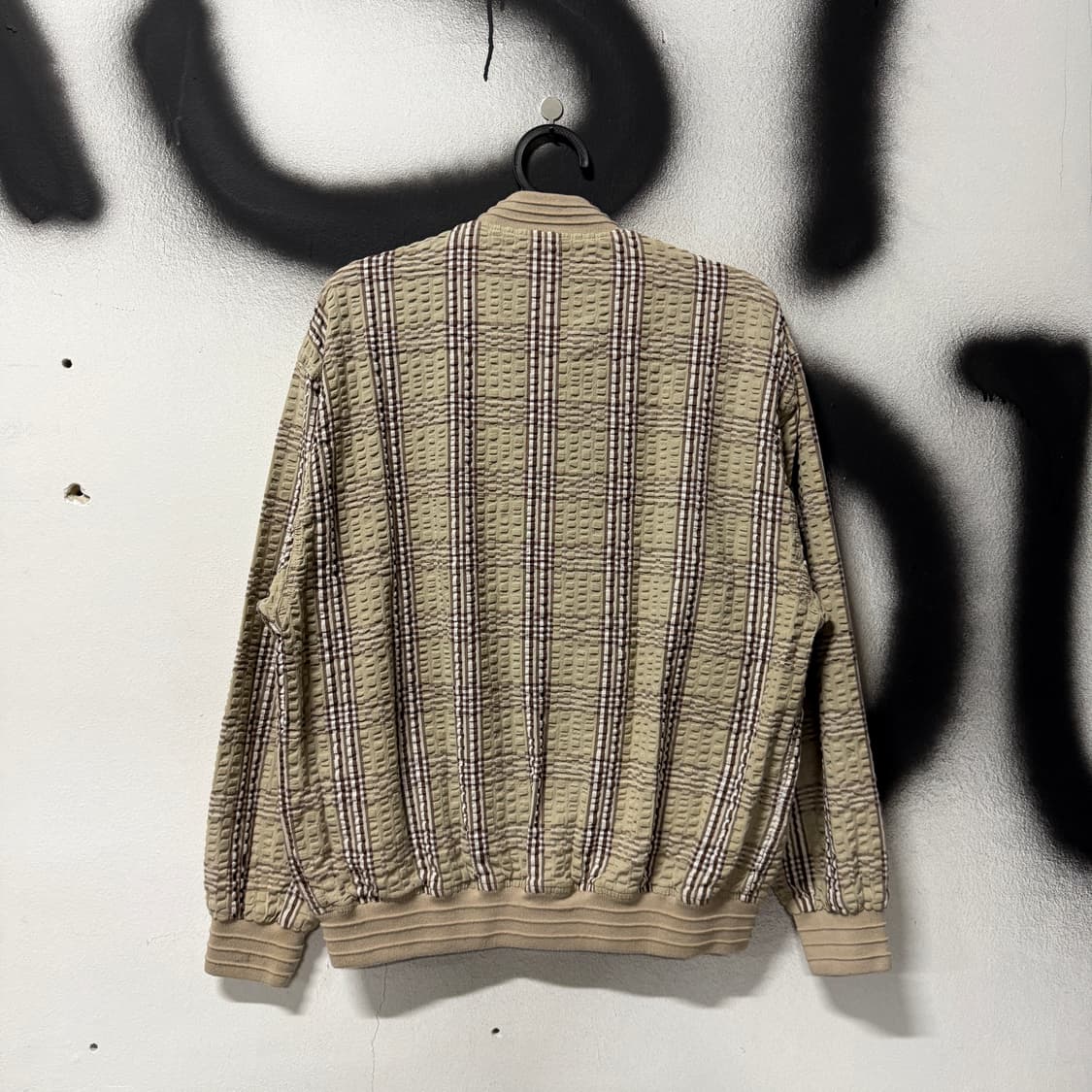 VTG 빈티지 노바 체크 입체 풀 패턴 집업 블루종 자켓 상품이미지2