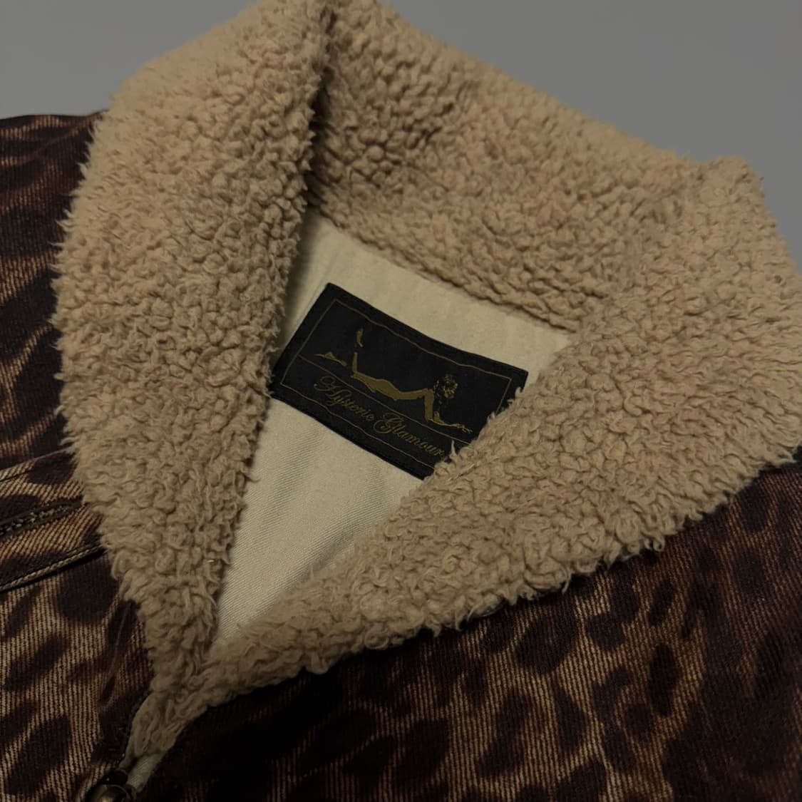 히스테릭글래머 브라운컬러 레오파드 패턴 덤블 레오파드 숄카라 자켓 상품이미지3