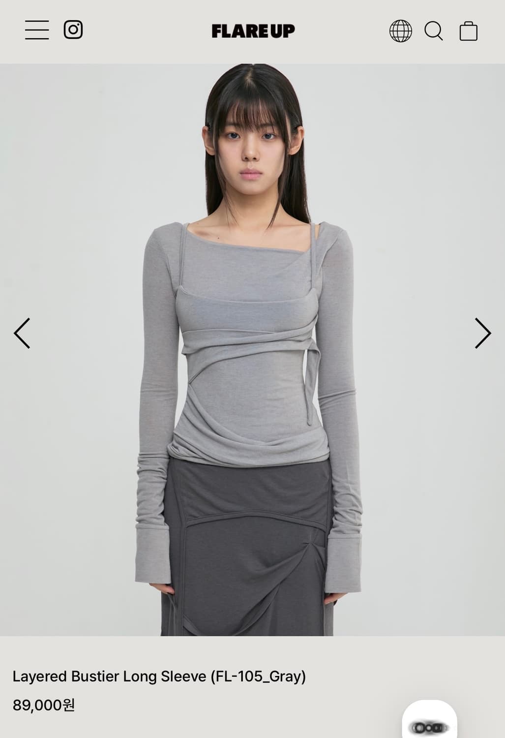 플레어업 Layered Bustier Long Sleeve 상품이미지1