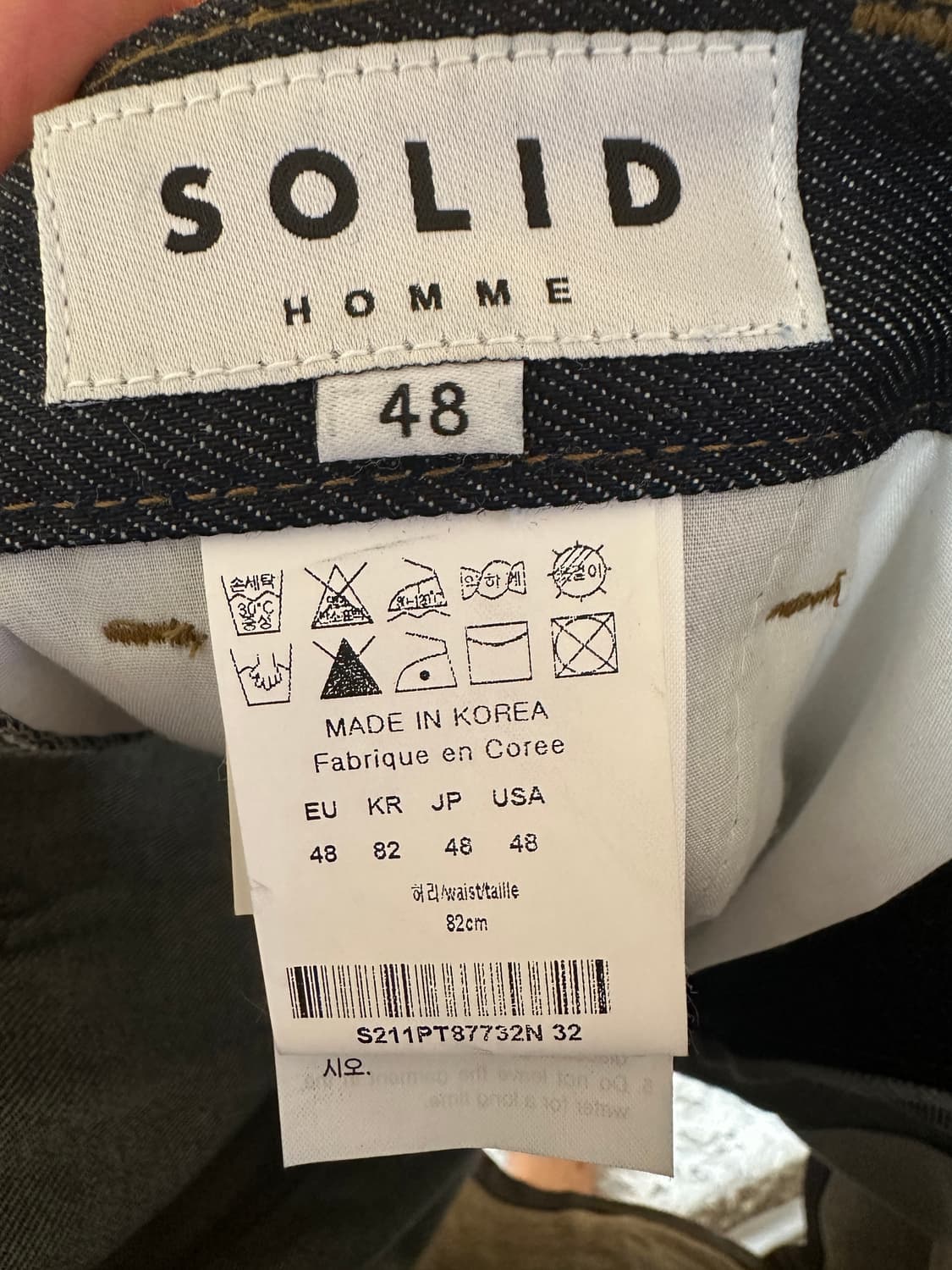 (새상품) 솔리드 옴므 생지 데님 버뮤다 반바지 48 상품이미지4