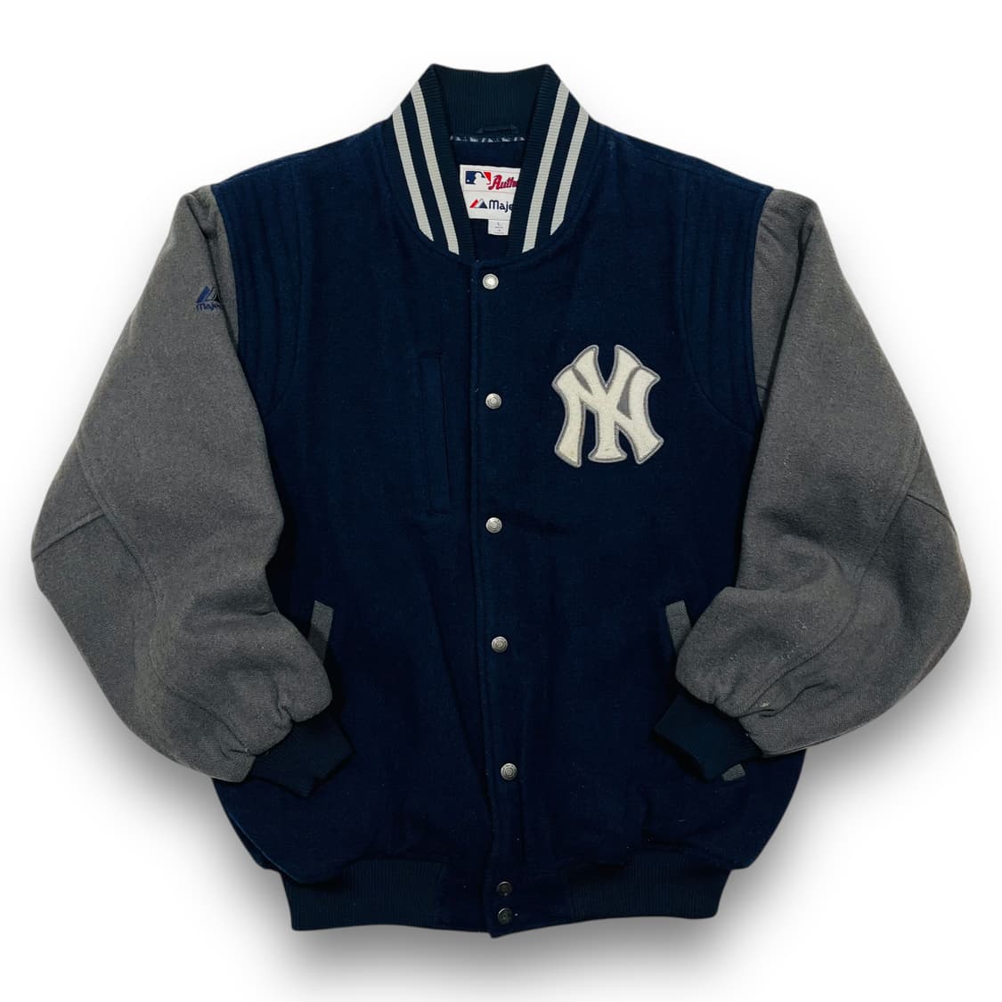 마제스틱 양키즈 로고 올드스쿨 힙합 울 바시티 상품이미지1