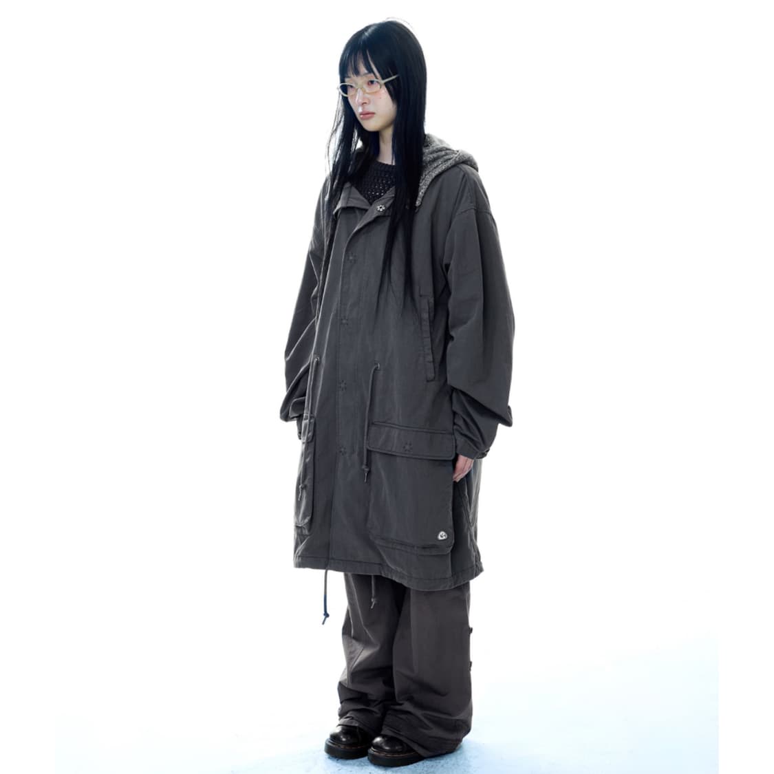 코이세이오 워시드 밀리터리 자켓 머드 차콜 야상 재킷 상품이미지3