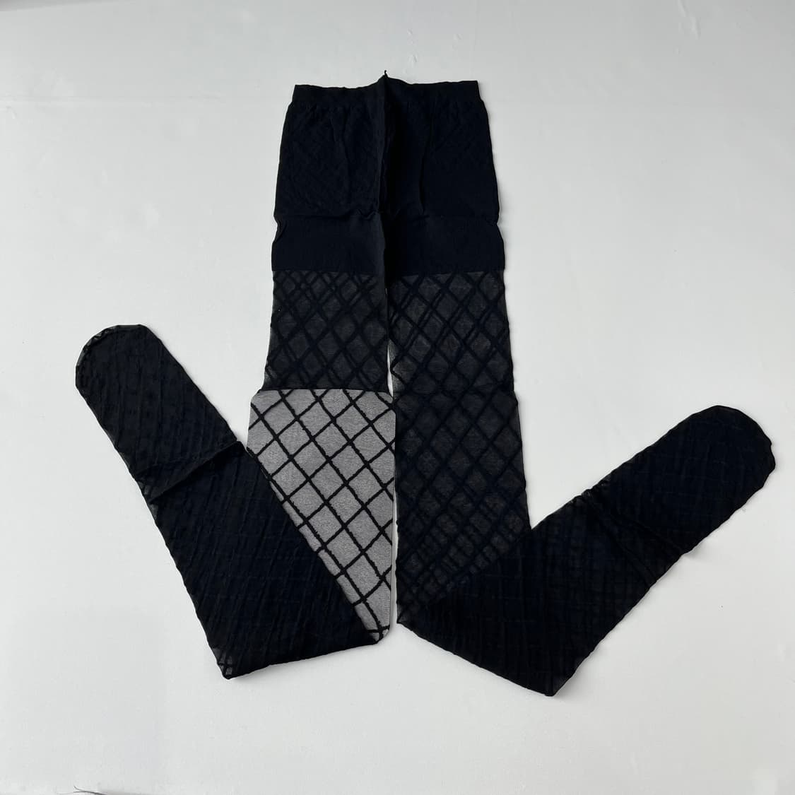 일본산 Chaton Moe 빅체크 패턴 스타킹 상품이미지1