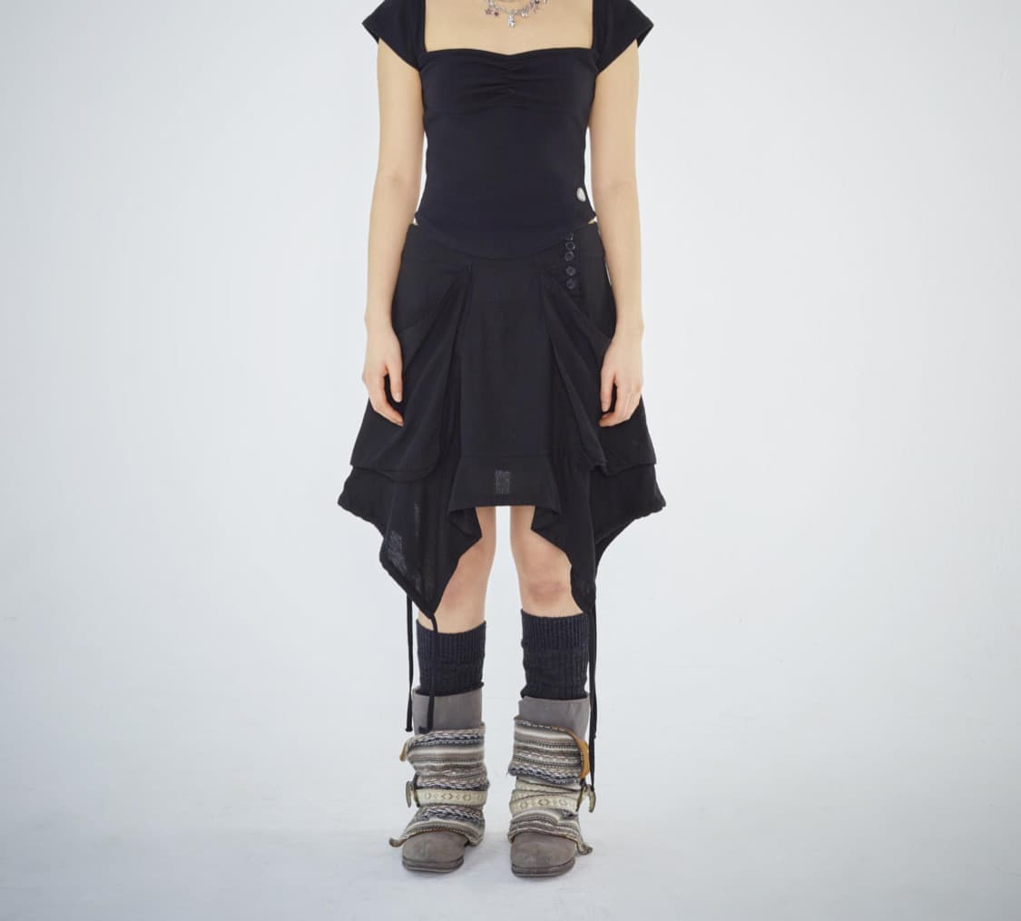 [1] 코이세이오 페어리 스트링 스커트 블랙 상품이미지3