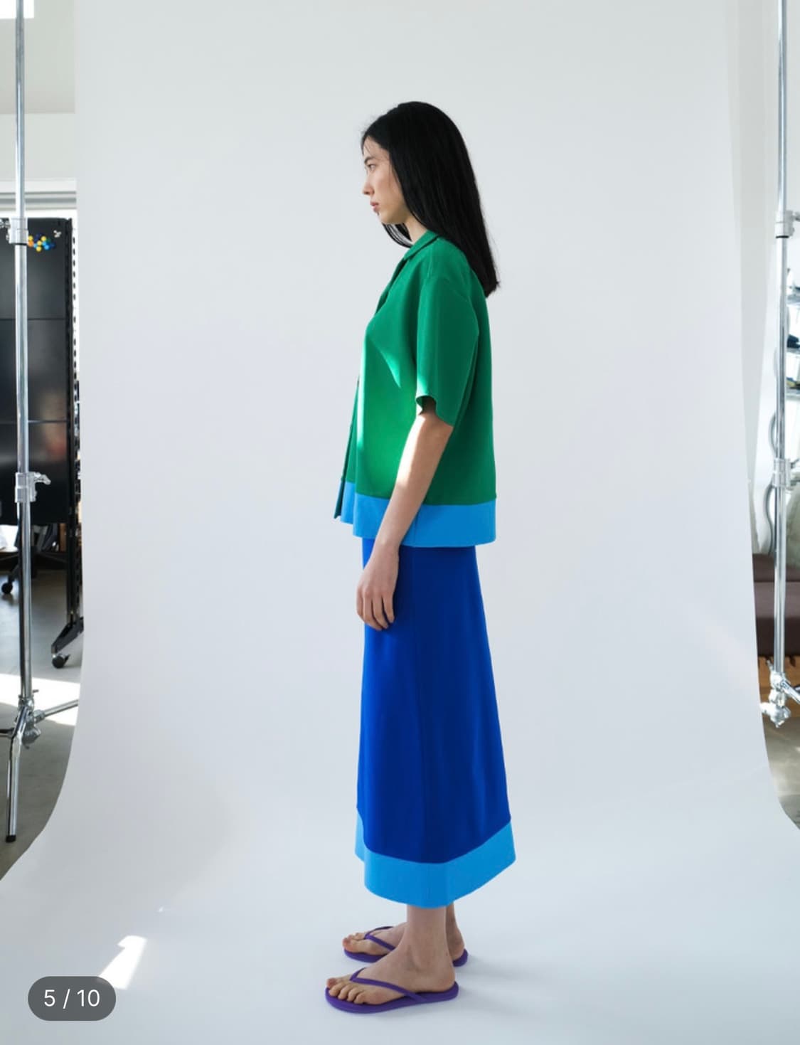 HANDS EYES HEART Colorblock Skirt / 새상품 상품이미지2