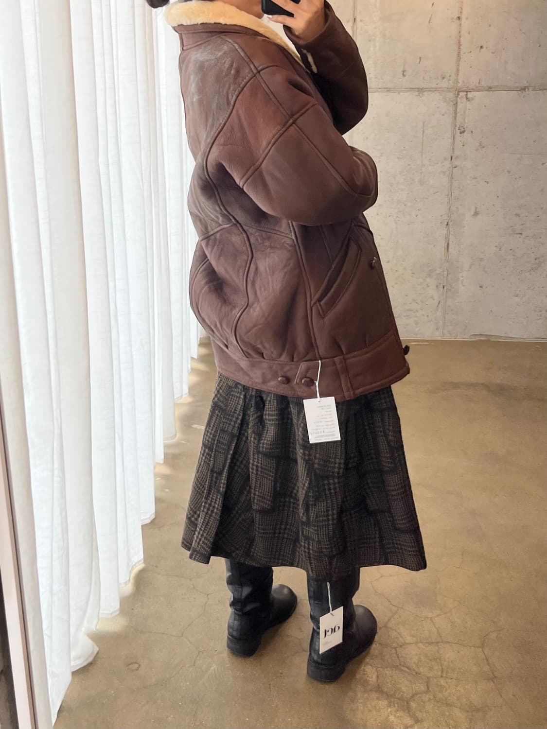 90s lambskin 양가죽 시어링 자켓  상품이미지4