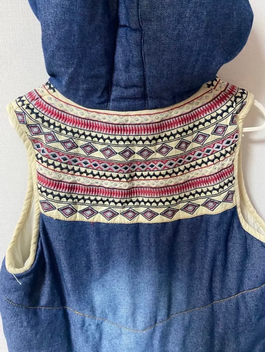 일본 빈티지 모리걸 하구미 보헤미안 청 조끼 상품이미지7