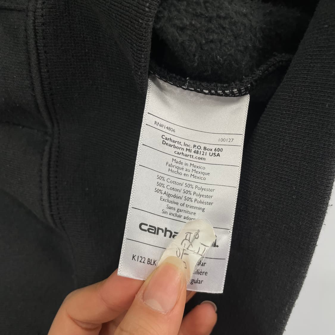 Carhartt 칼하트 오리지날 핏 블랙 후드집업 상품이미지6