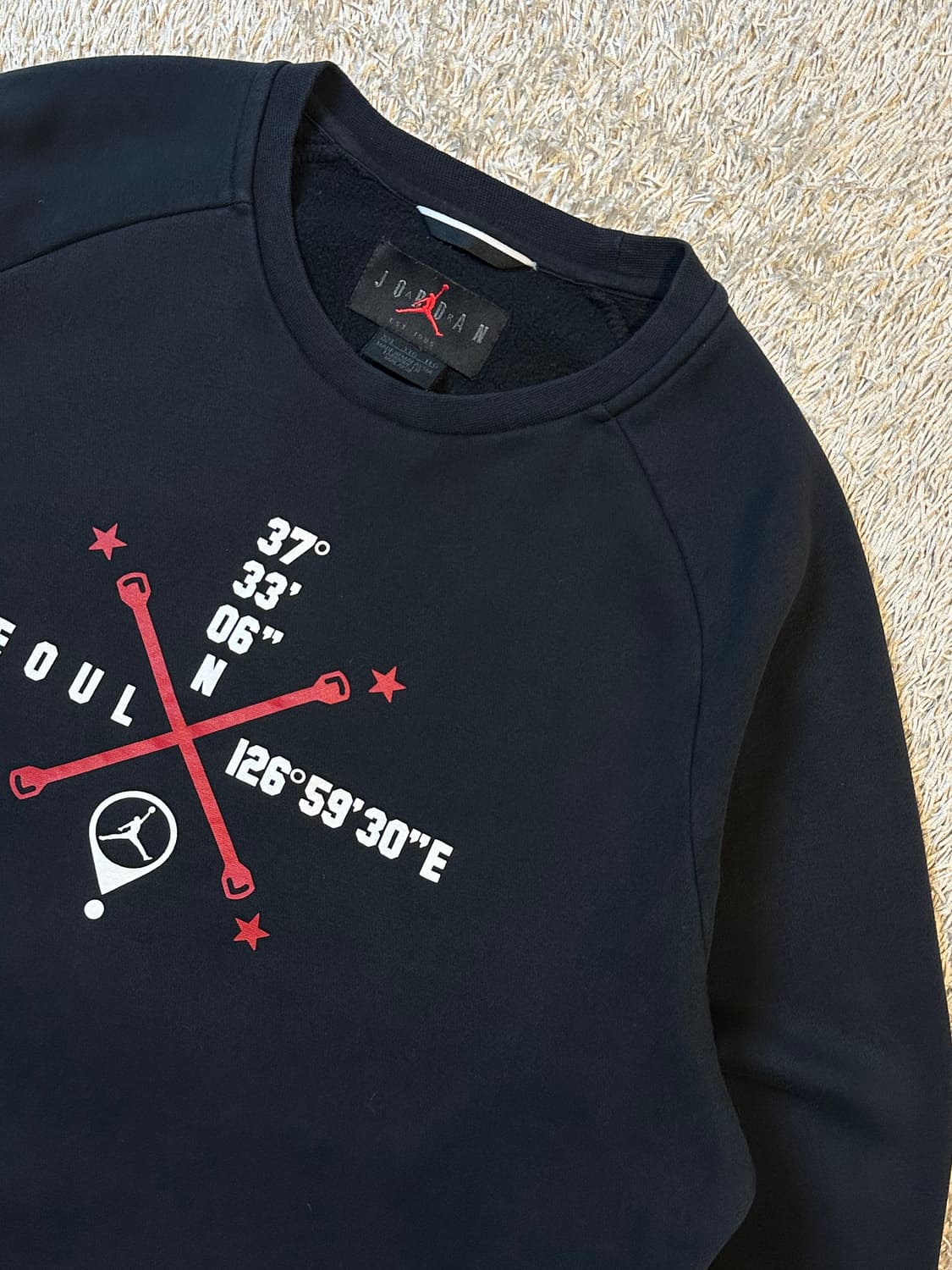 나이키 조던 AIR JORDAN 프린팅 기모 맨투맨 블랙 상품이미지2