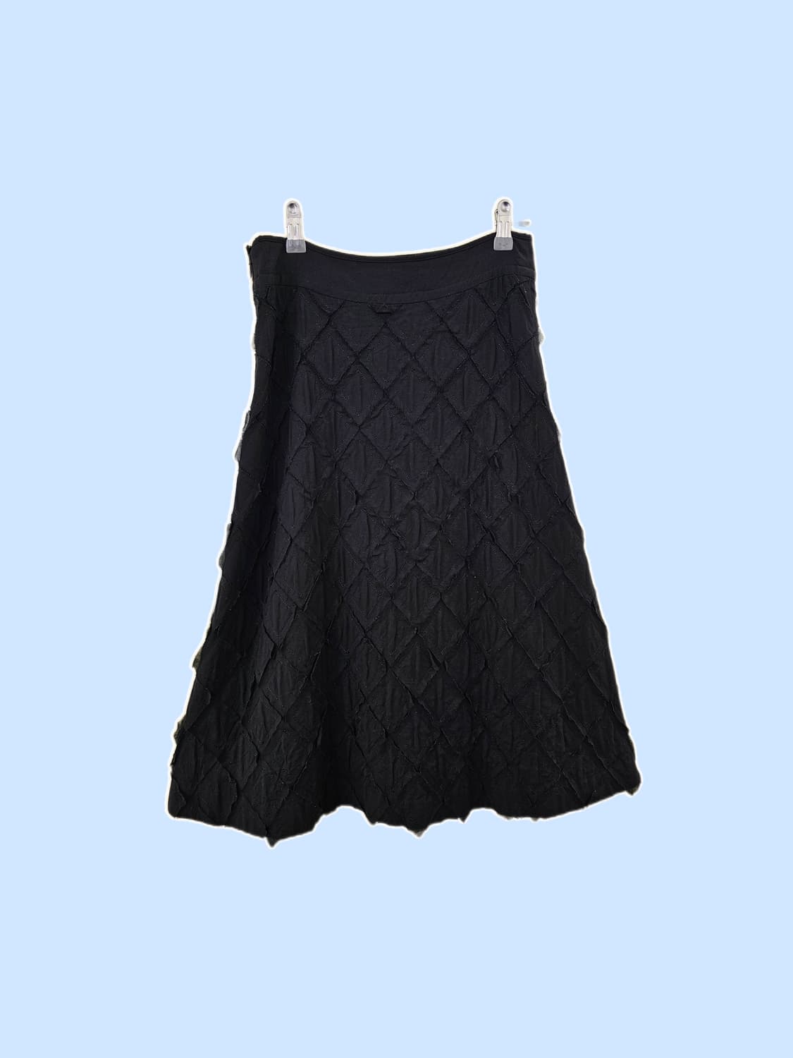 Masahiro Miyazaki 블랙 아가일 절개 미디스커트 상품이미지1