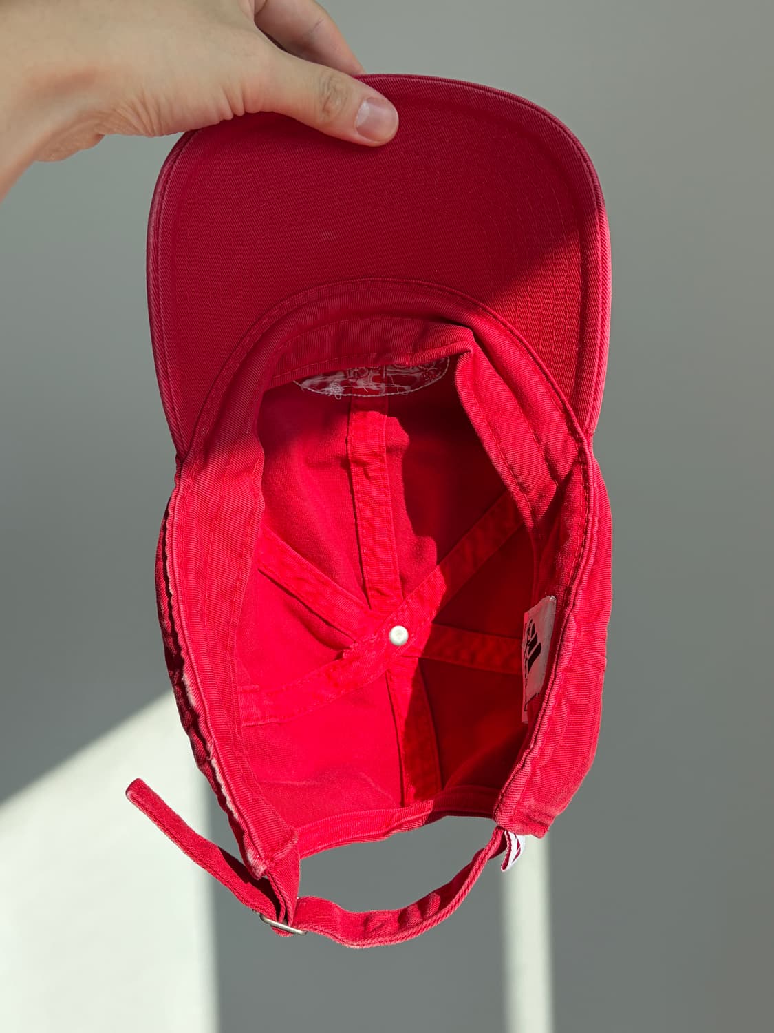 90s 올드 아디다스 빈티지 레드 워싱 볼캡  상품이미지6