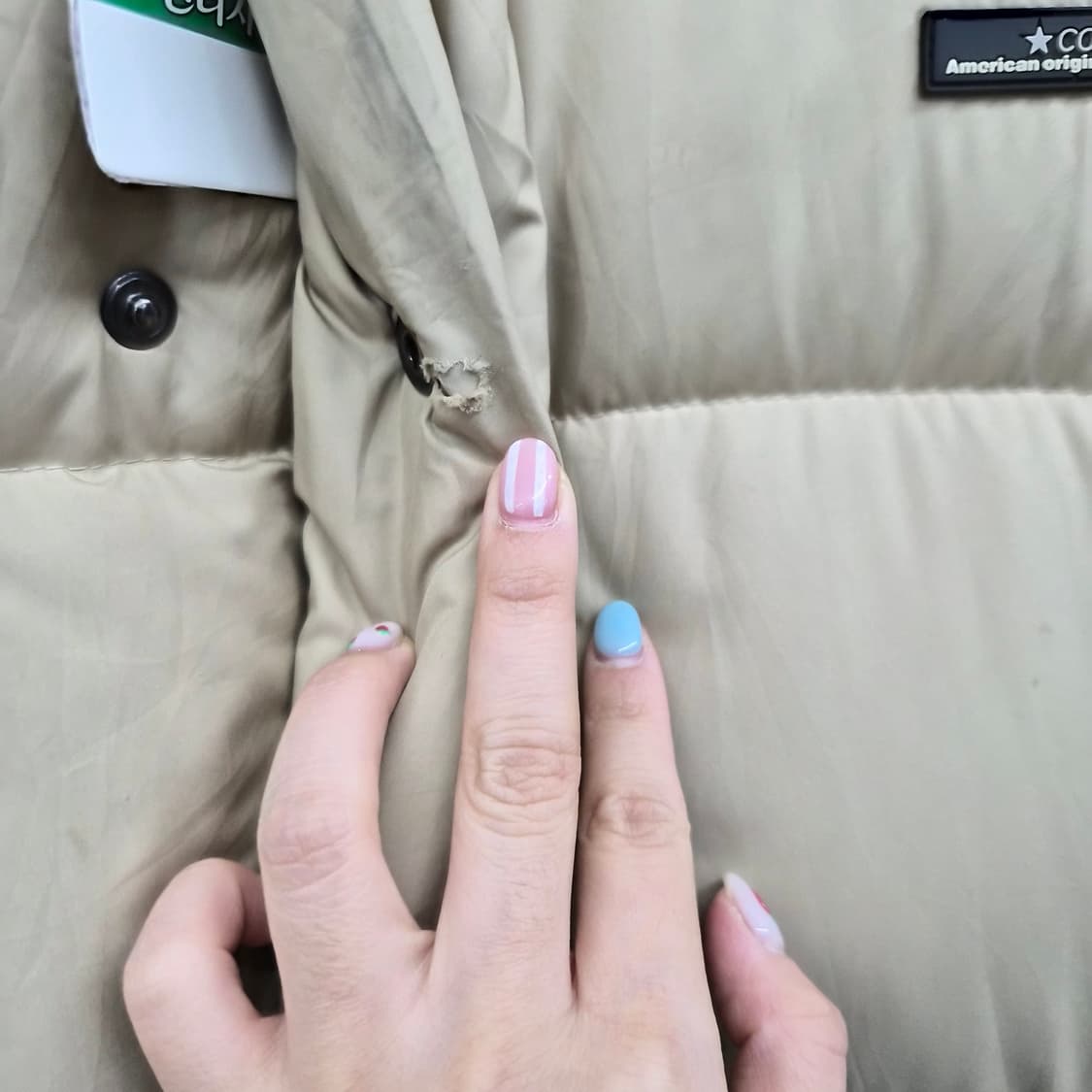 컨버스 베이지 패딩 점퍼 여성 M 상품이미지4