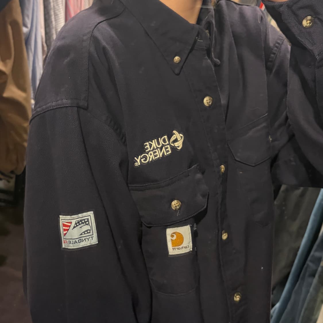 [IM] Carhartt 칼하트 긴팔 셔츠 투포켓 딥네이비 상품이미지4
