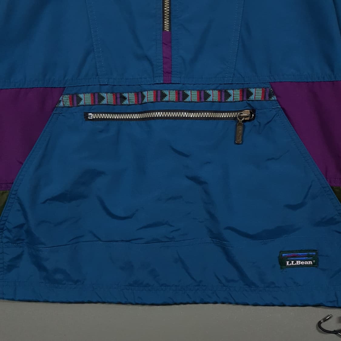 실측 M) L.L.Bean 엘엘빈 90s 배색 후드 아노락 바람막이 자켓 상품이미지4