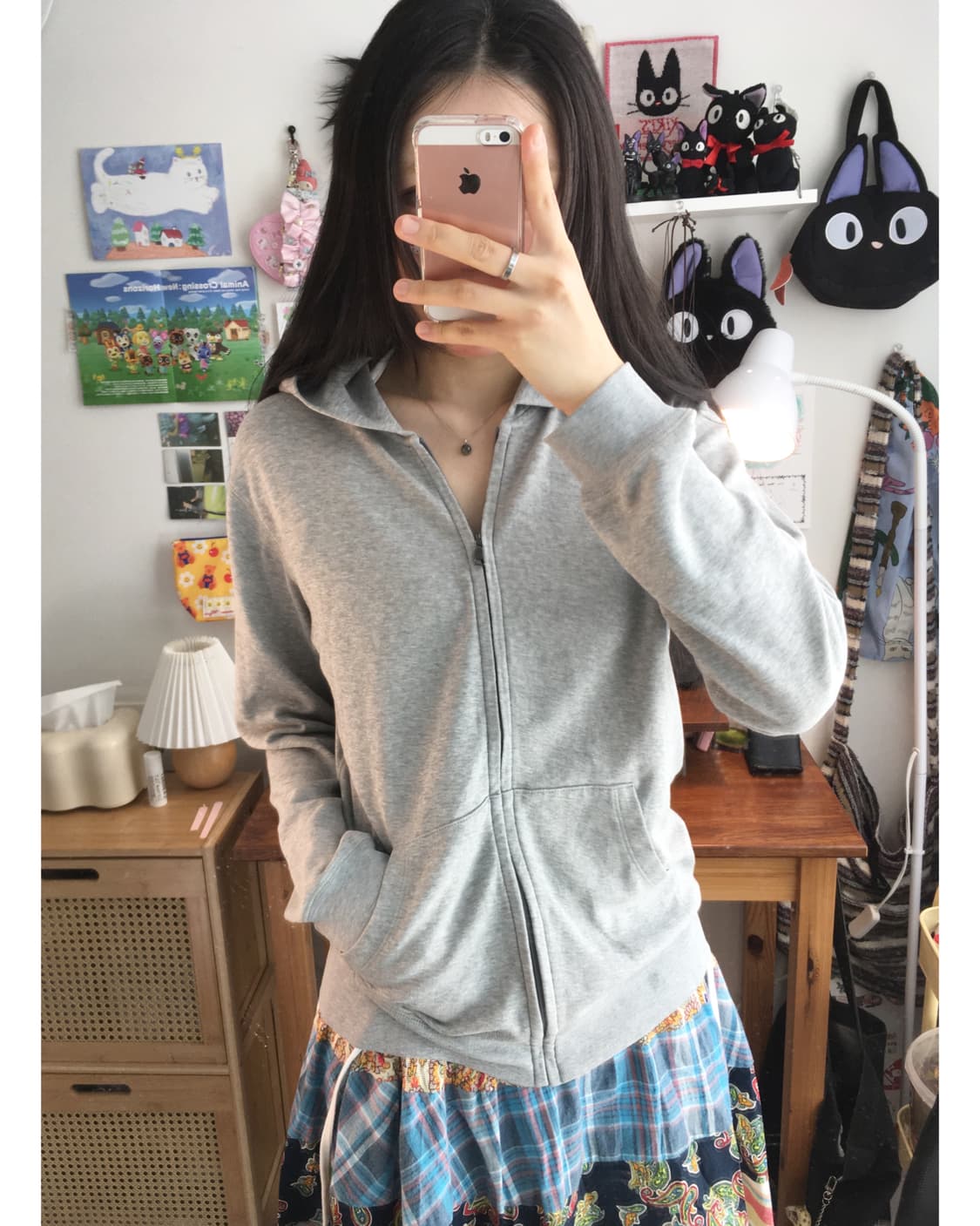vintage zip-up hoodie gray 상품이미지3