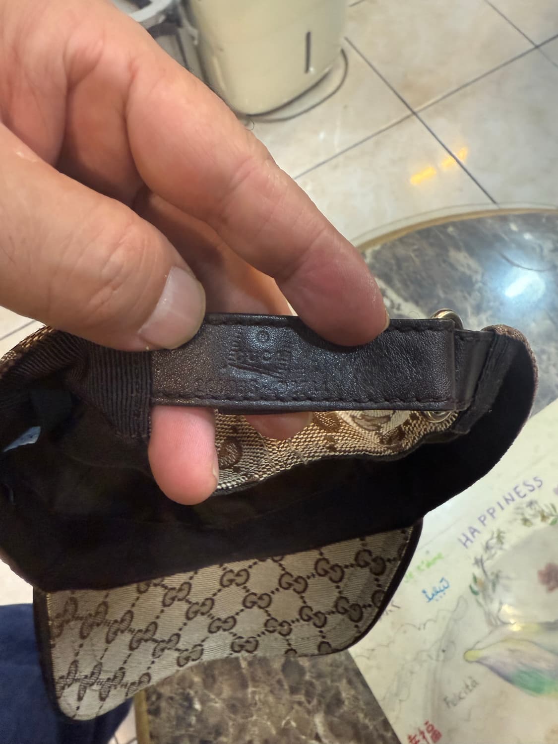 L 정품 구찌 빈티지 자가드 볼캡 팝니다 상품이미지7