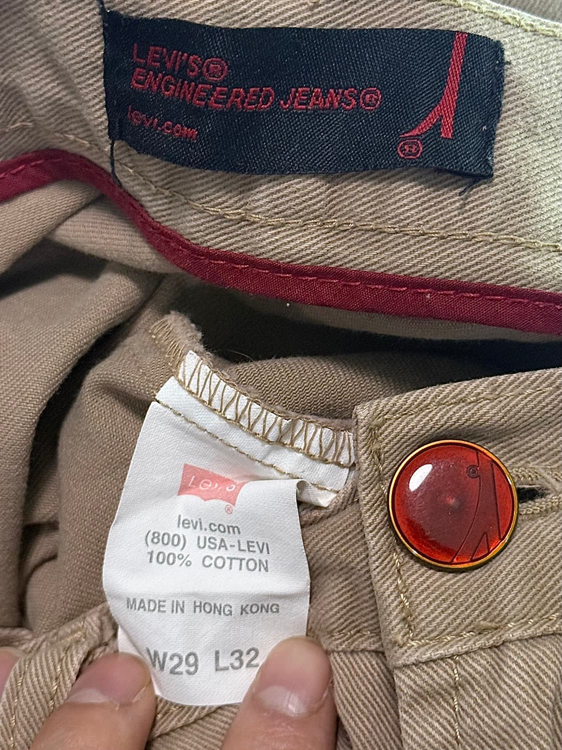 리바이스 일본 엔지니어드 진 베이지 커브드 코튼 면 29 워크 데님 팬츠 상품이미지6