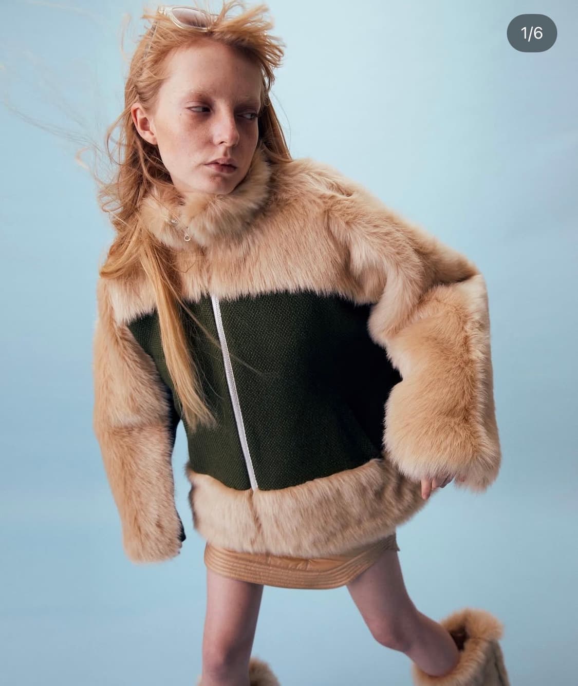 오들리워크샵 퍼자켓 브라운 판매해요 상품이미지1