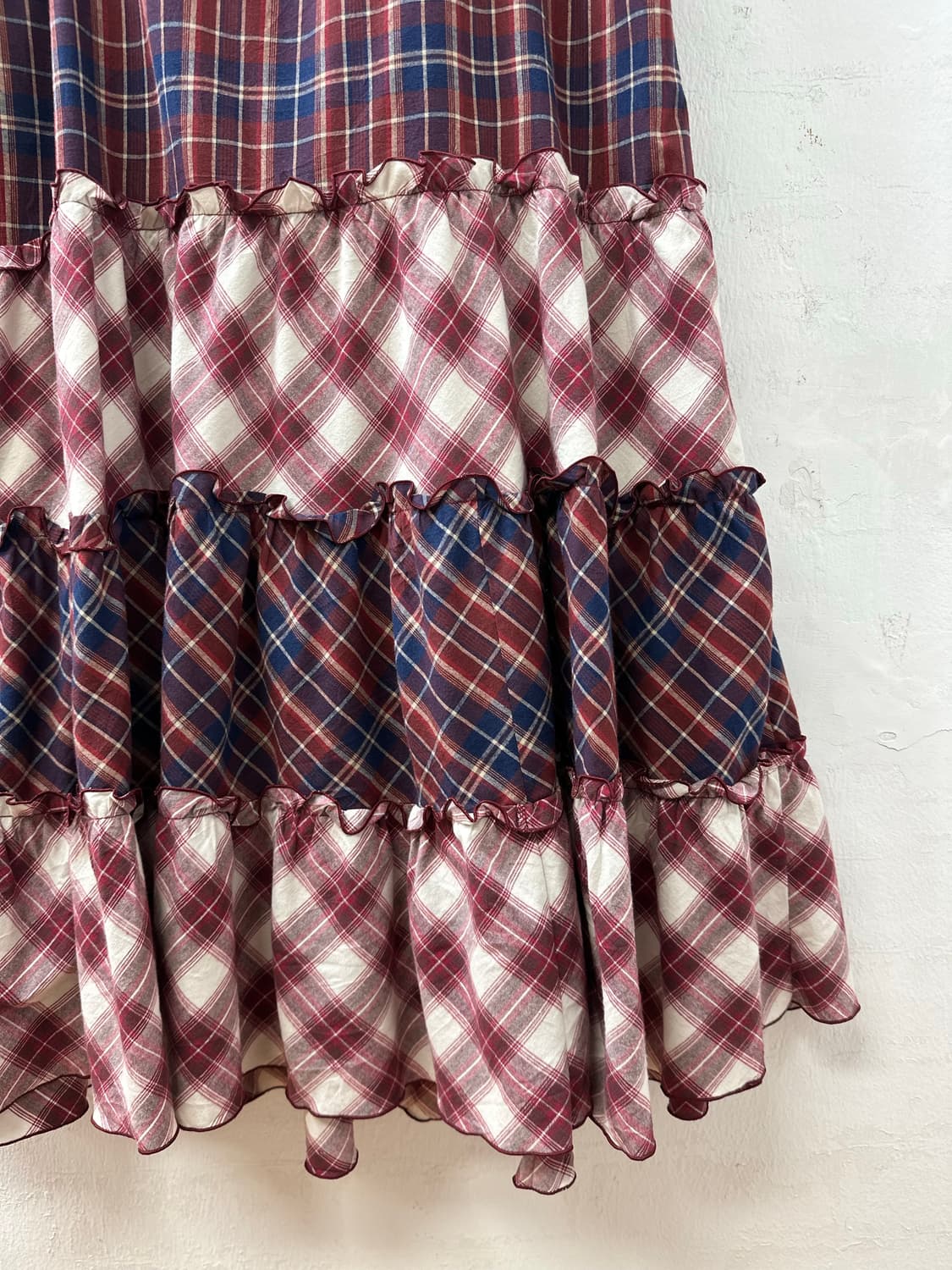 일본빈티지 체크 패턴 체크 믹스 코튼 100% 원피스 (끈조절가능) 상품이미지6