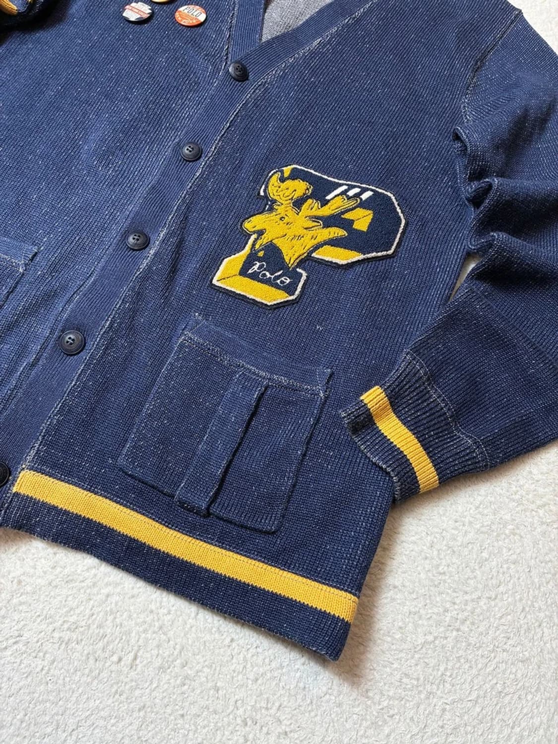 폴로 랄프로렌 00's 피그먼트 레터맨 니트 가디건 PN6371 상품이미지6