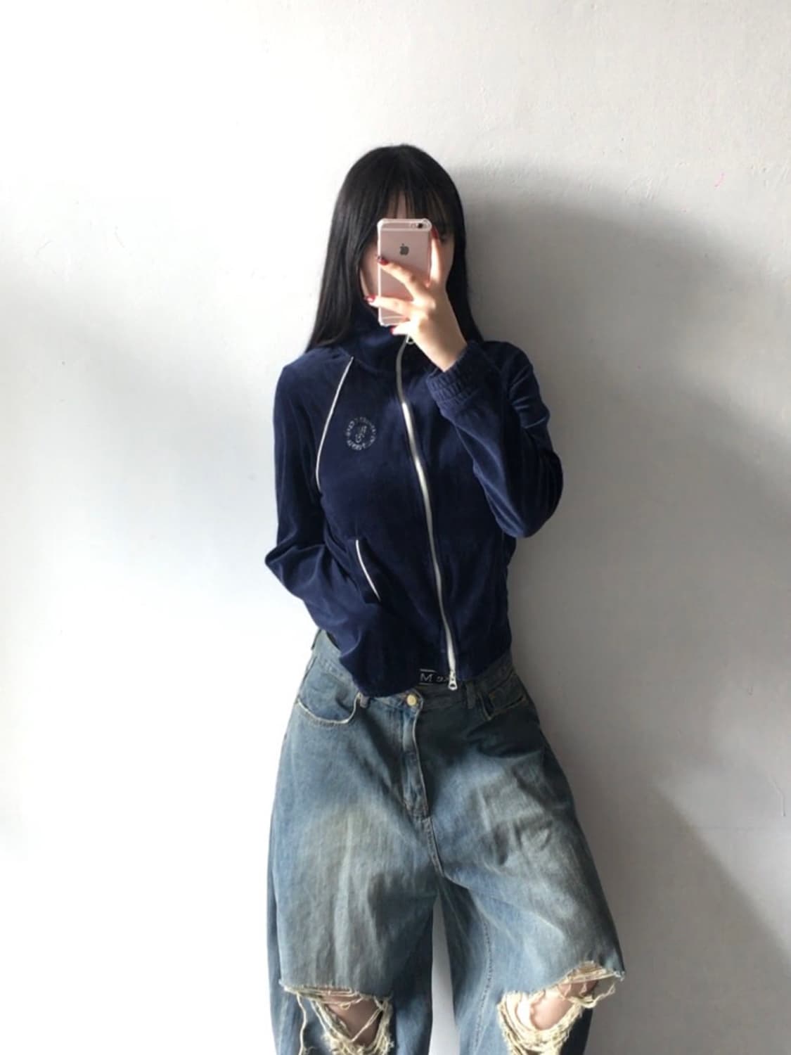 후아유 벨벳 집업 상품이미지2