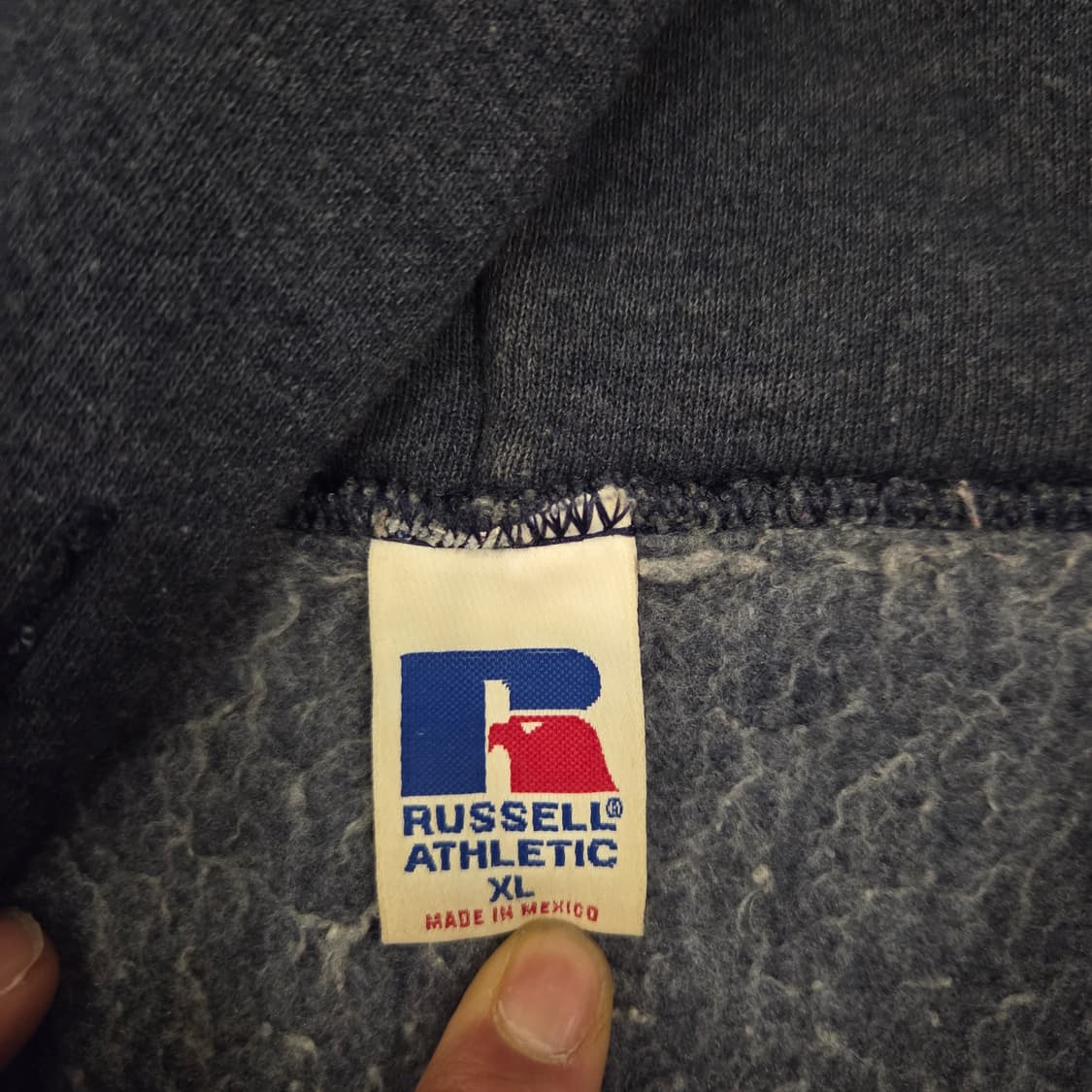 90s 빈티지 러셀 후드집업 네이비 XL 상품이미지5