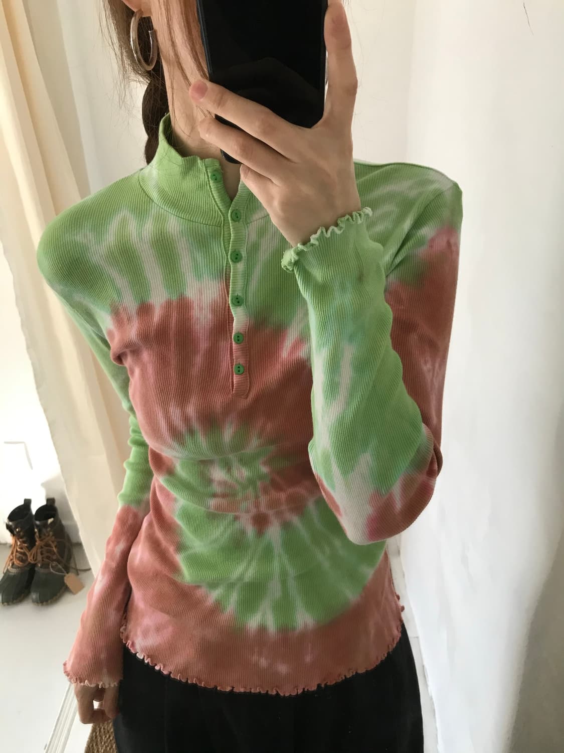 tie-dye high neck top 상품이미지3