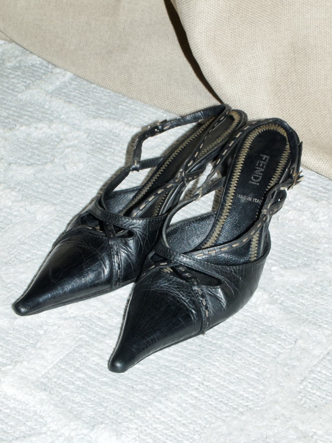 Stiletto Leather Lace Pumps 상품이미지1