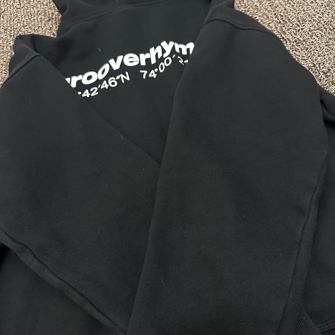 grooverhyme 그루브라임 기모 후드티 블랙 L 상품이미지5