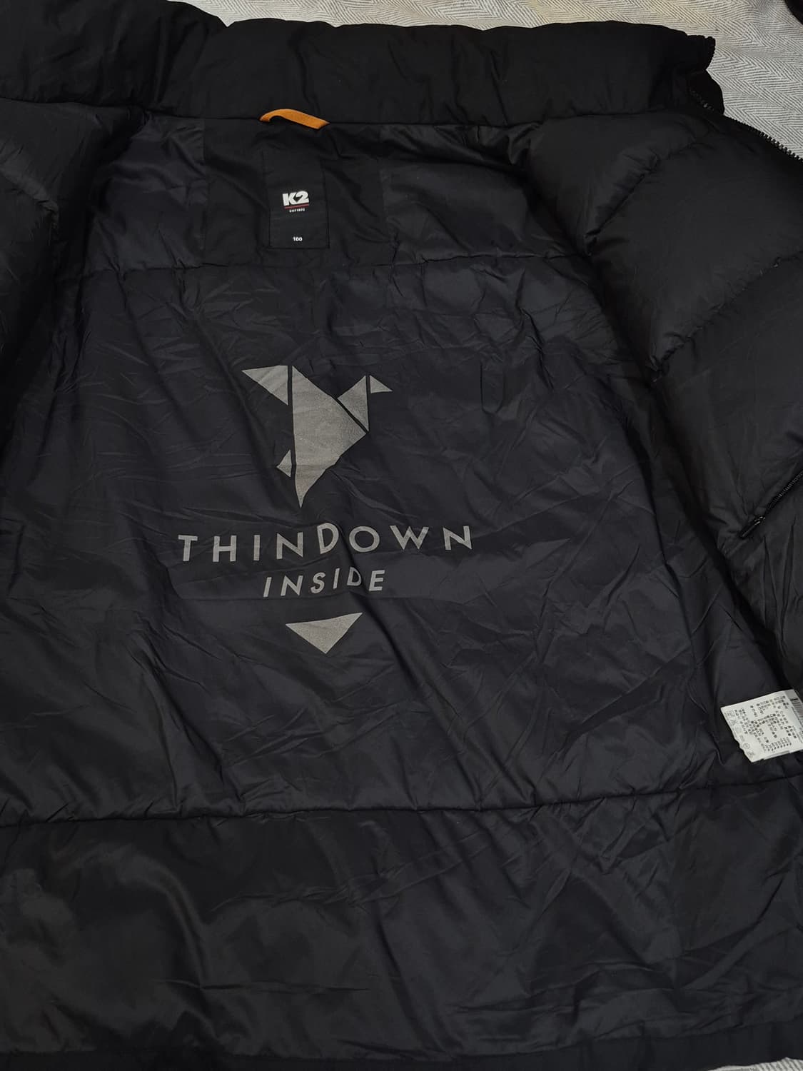 K2 씬에어 다운패딩  남성 100사이즈 블랙 상품이미지5