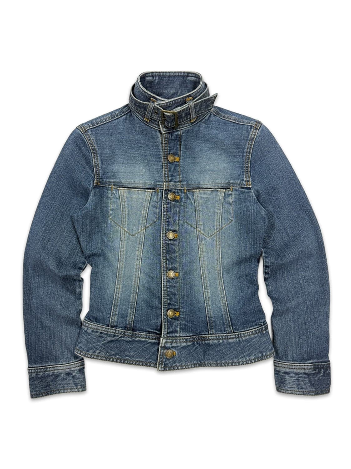 빈티지 버클 벨트 라인 데님 자켓 상품이미지1