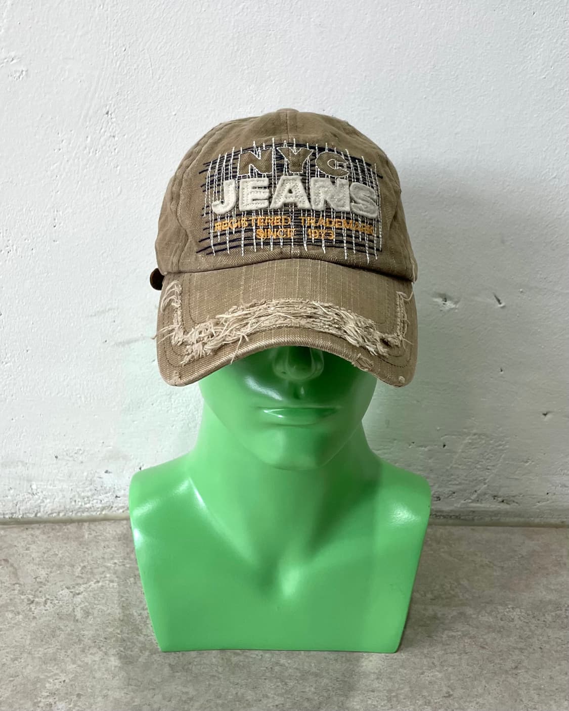 Distressed Patchwork Brown Hat 상품이미지2