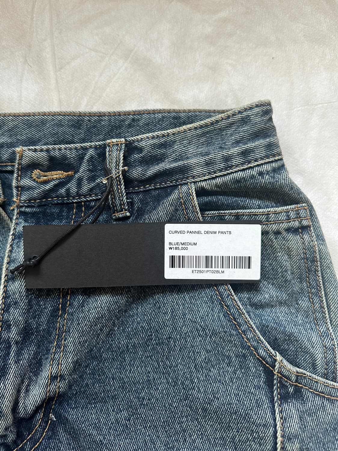 ETCE 커브드 패널 데님 팬츠 블루 M 상품이미지2