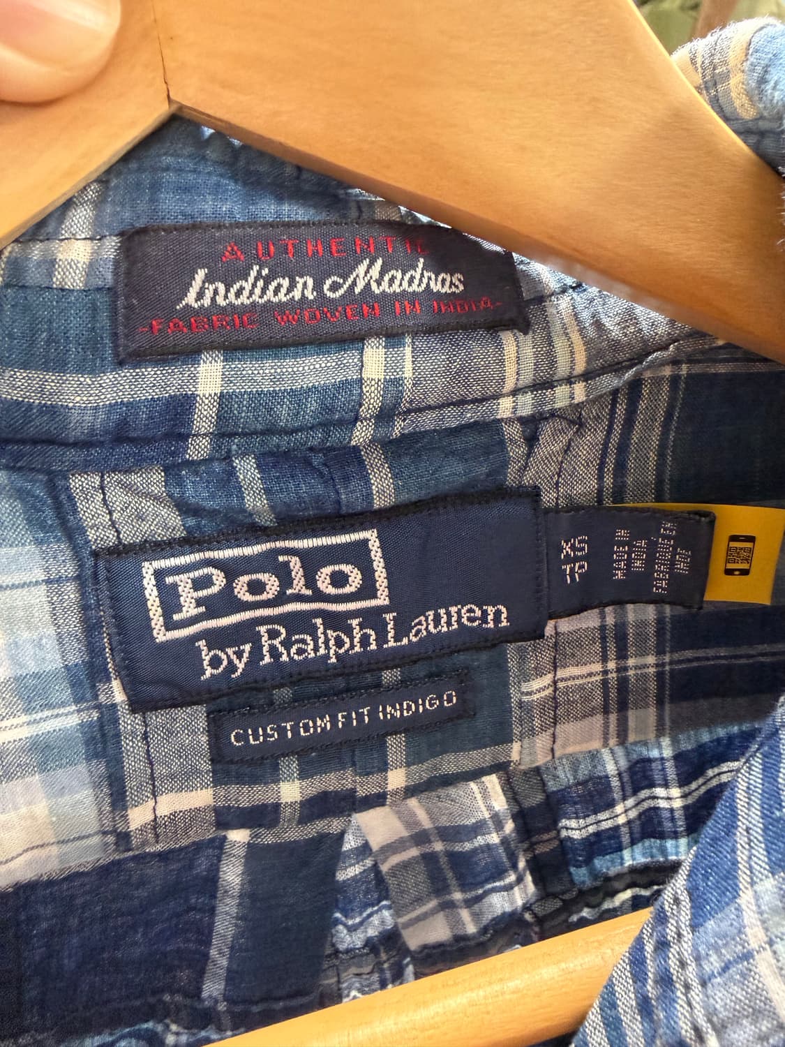 폴로 랄프로렌 인디고 패치워크 마드라스 셔츠 (커스텀핏) 상품이미지3