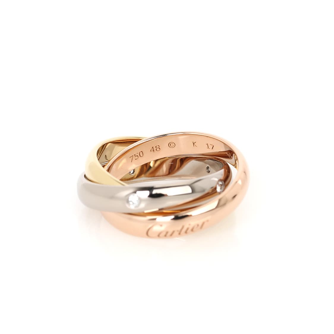 까르띠에 트리니티링 클래식 모델 다이아몬드 5개 반지 3ring 48호 상품이미지2