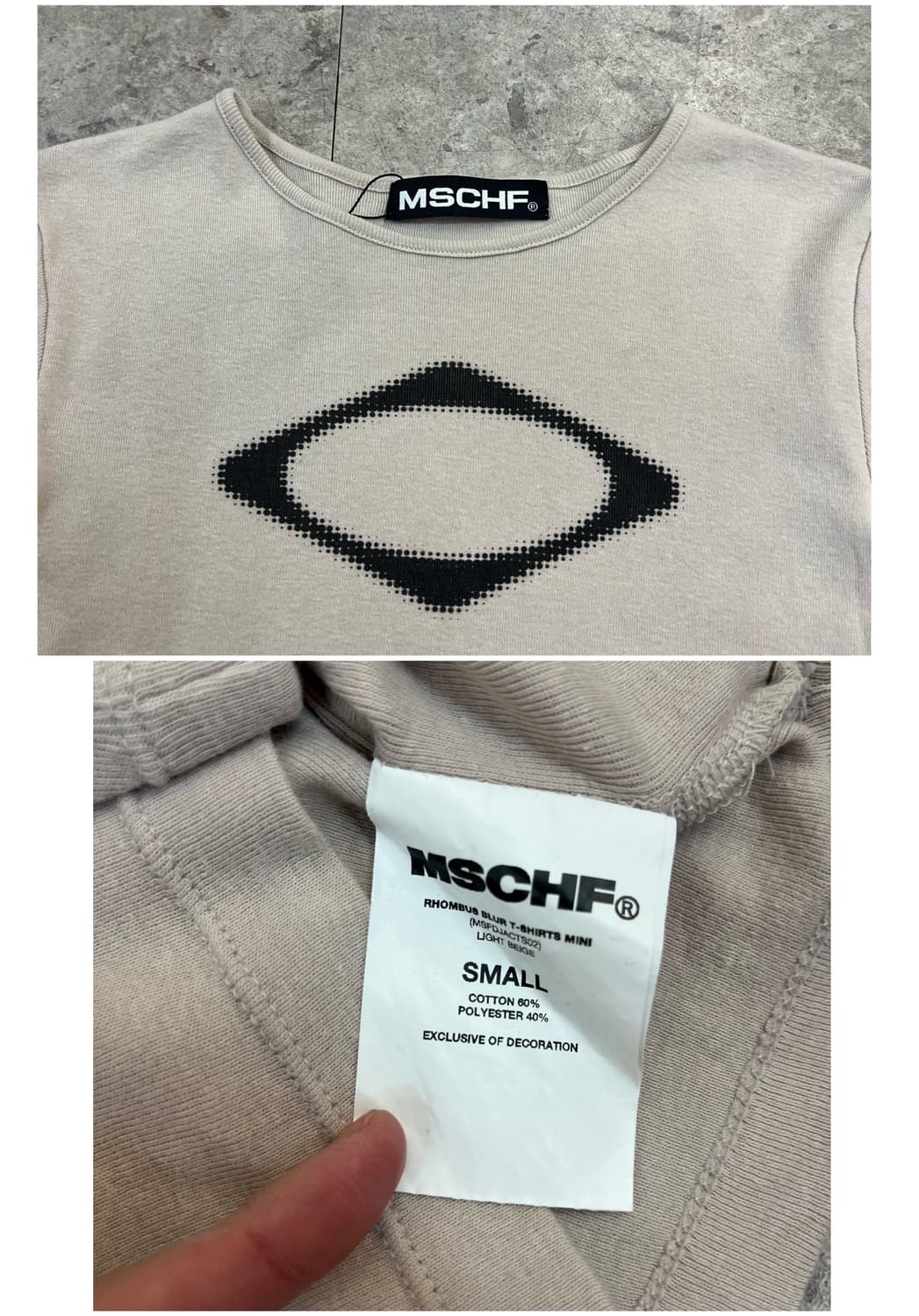 미스치프 크롭 반팔티 베이지 S #csz4004 상품이미지3